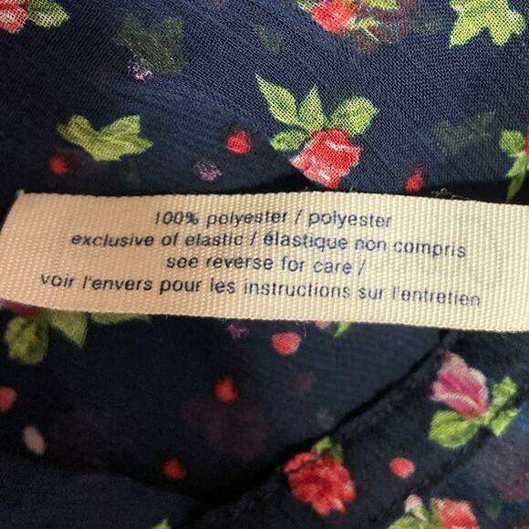 Aeropostale Navy Blue Floral Print Spaghetti Strap Peplum Camisole Tank Top Sz S - Picture 5 of 5